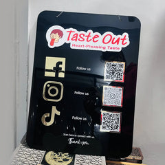 Customize Premium QR Code Acrylic Plaques – Laser Cut & UV Printed