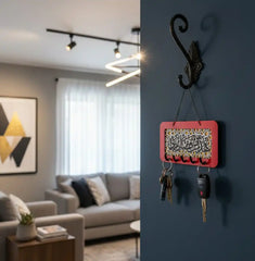 Islamic Key Holder – Wooden Wall Mounted Key Organizer with Islamic Calligraphy