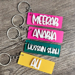 Customized Acrylic Name Keychains – Personalized Keychains for Bags, Bottles & Gifts