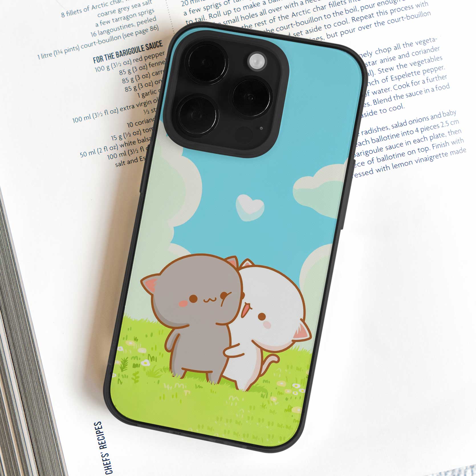 Peach and Goma Cat Mobile Cover