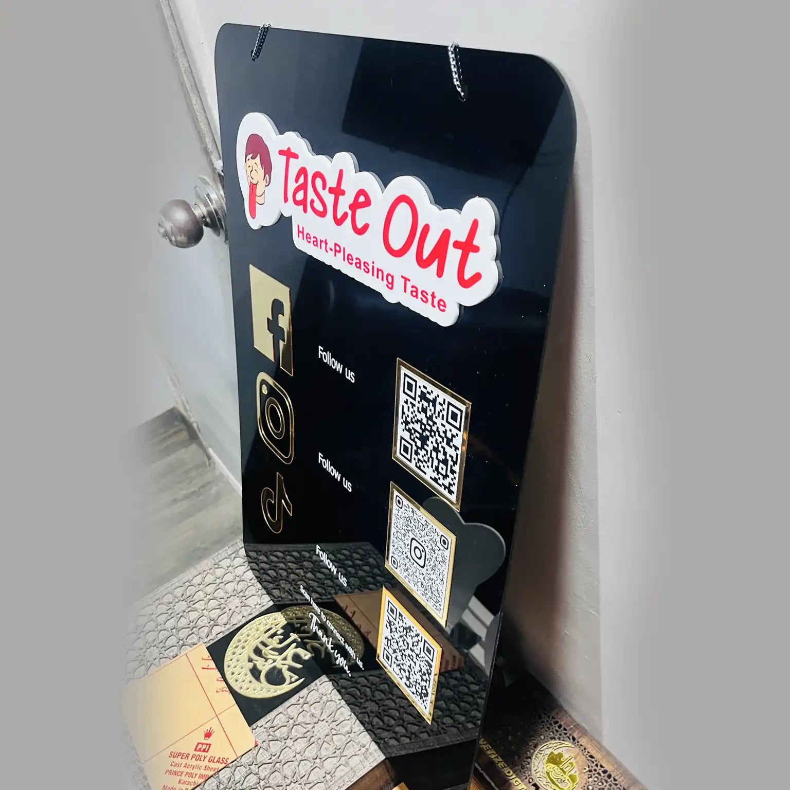 Customize Premium QR Code Acrylic Plaques –  Laser Cut & UV Printed