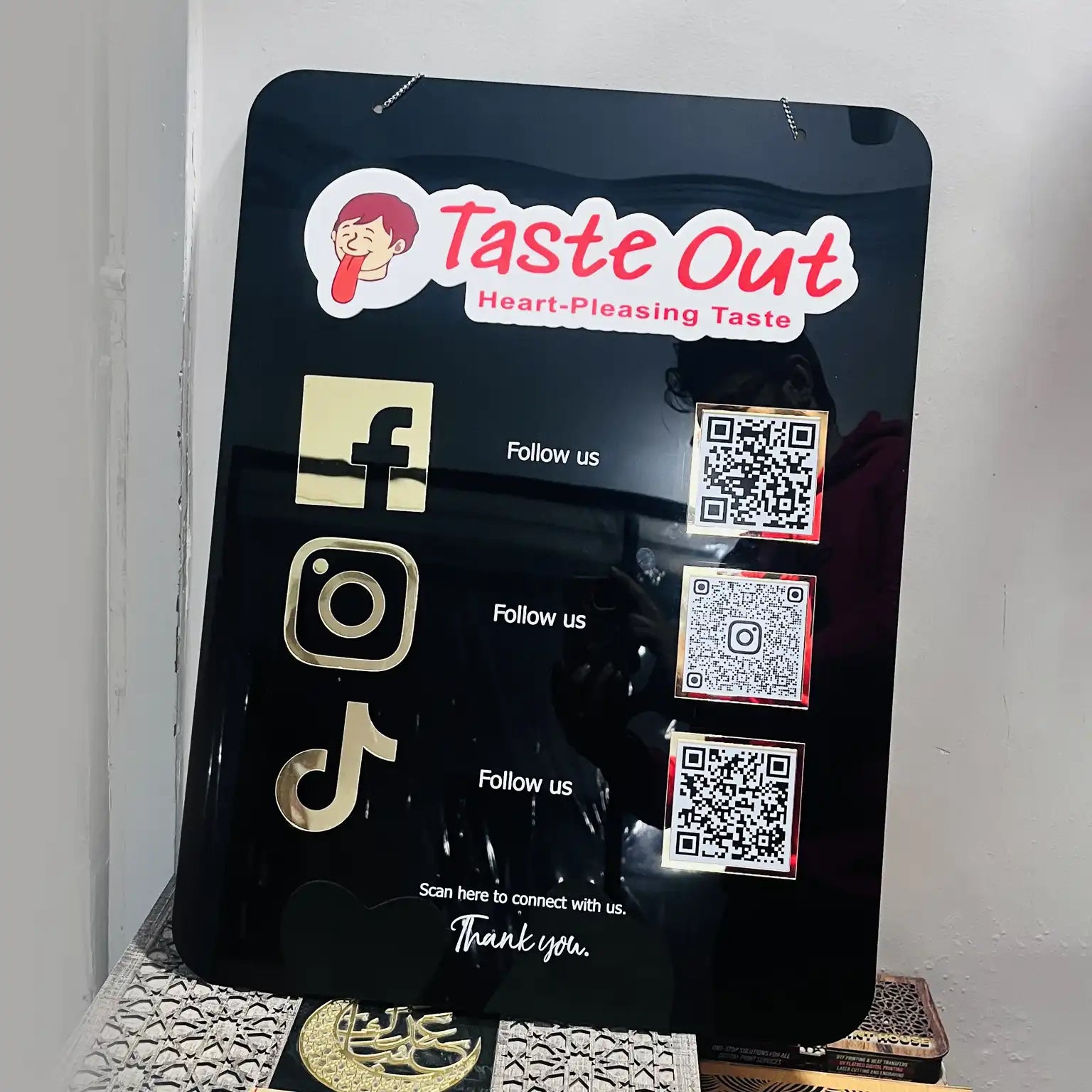 Customize Premium QR Code Acrylic Plaques –  Laser Cut & UV Printed