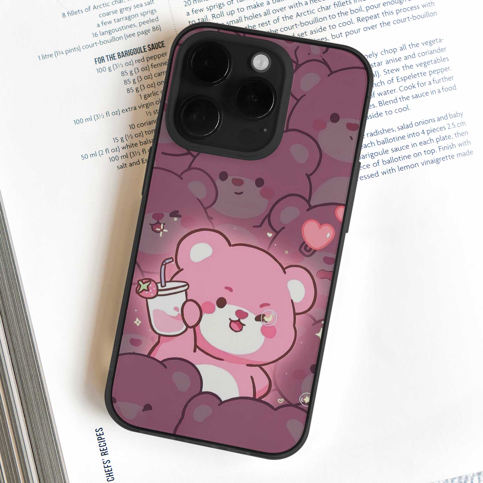 Pink Cute Bear Mobile Cover
